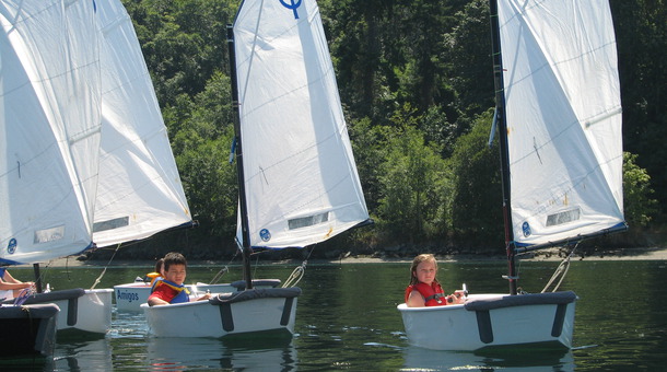 Children sailing in Eagle Harbor, Bainbridge Island